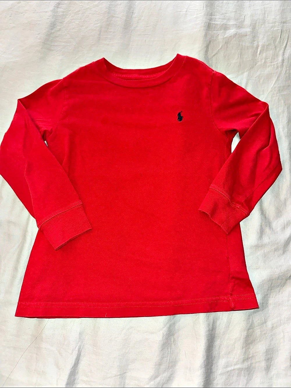 Boys Polo Ralph Lauren Long Sleeve Crewneck Shirt 4T Red & Green 2-Piece Set